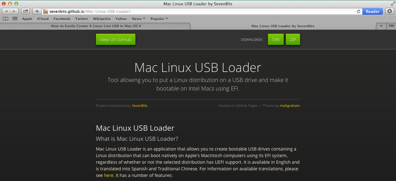 create a usb linux live for mac