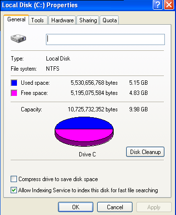 windows xp disk management